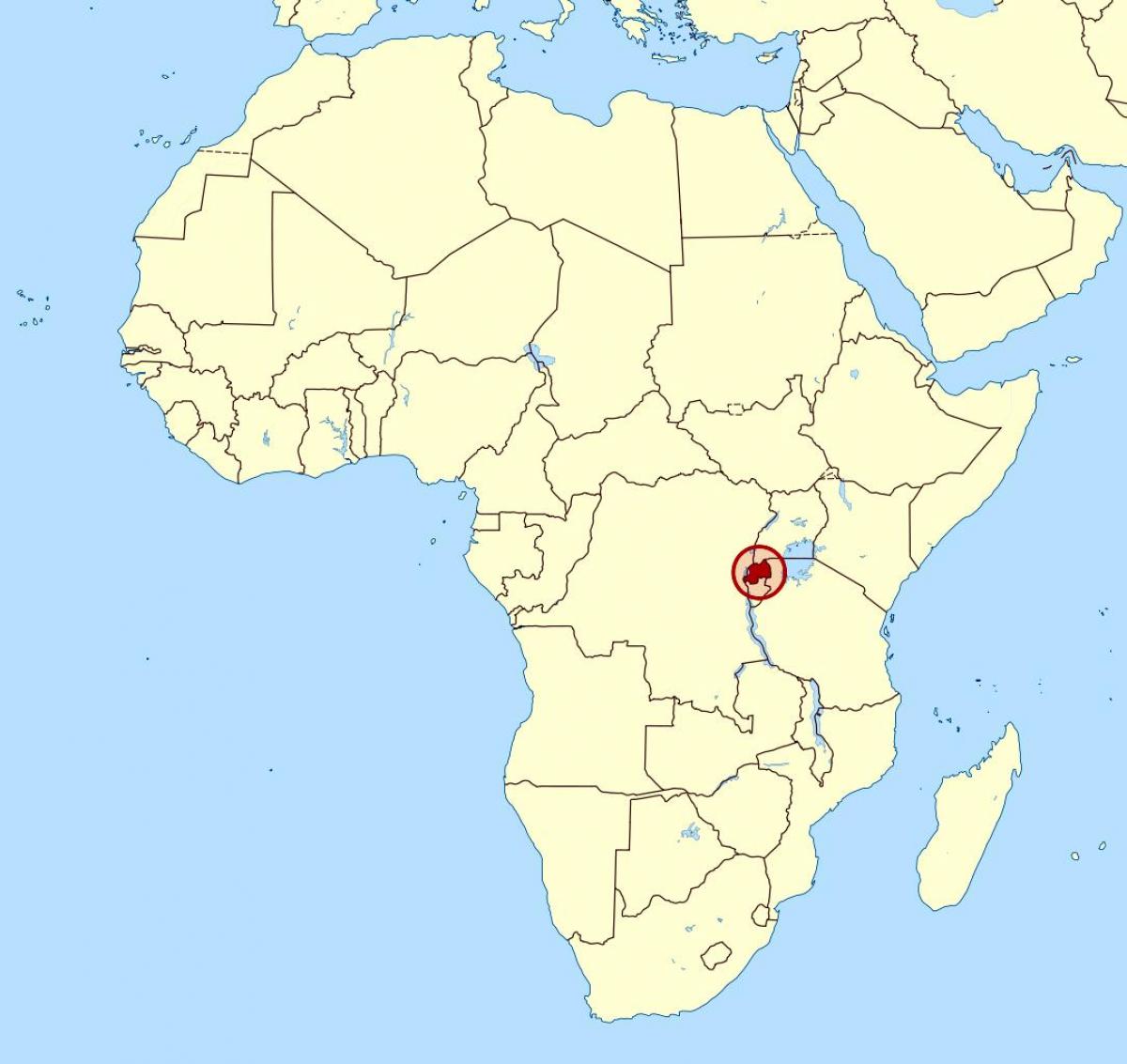kaart van Rwanda afrika