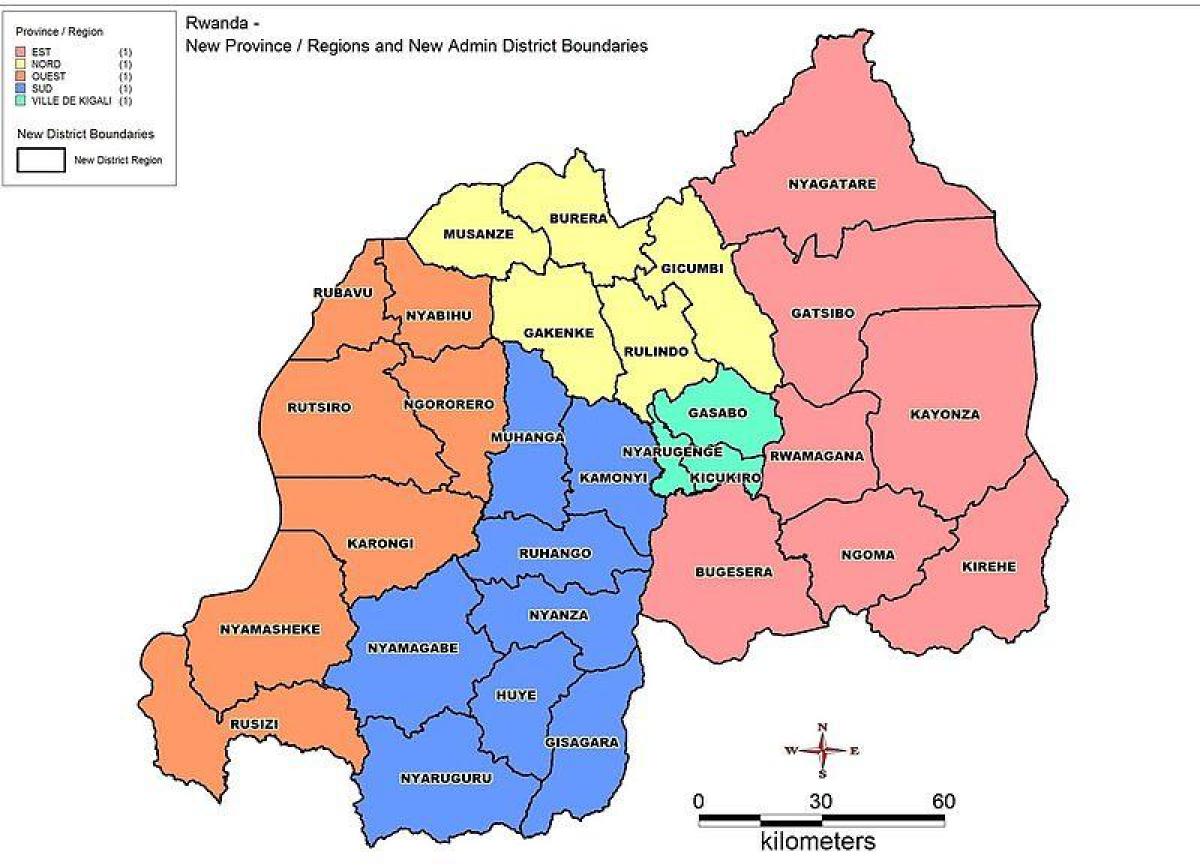 kaart van Rwanda kaart provincies
