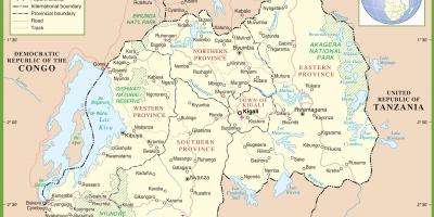 Rwanda locatie op de kaart