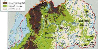 Geografische kaart van Rwanda