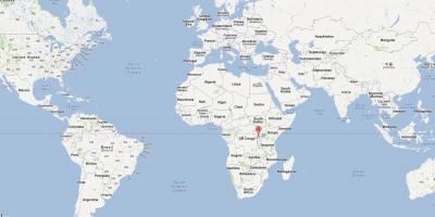 Kaart van Rwanda in de wereld