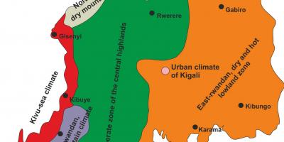 Kaart van Rwanda klimaat