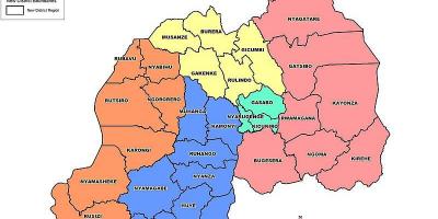 Kaart van Rwanda sectoren